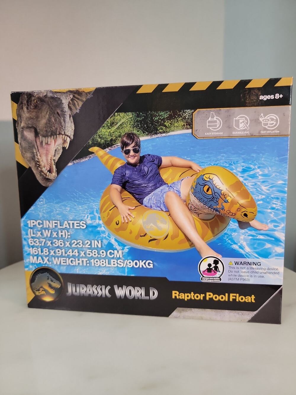 Bigmouth Inc. Raptor Pool Float Jurassic World Inflatable Swimming Tube